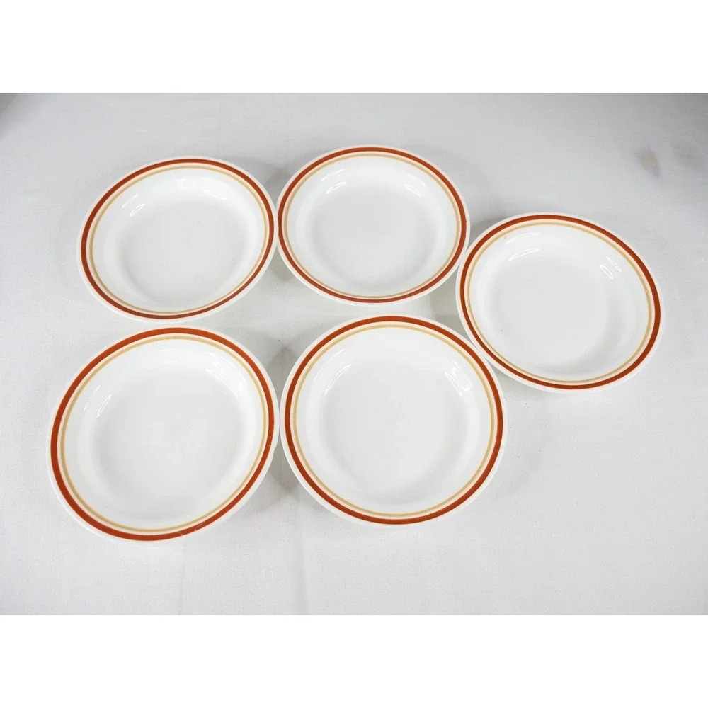 Vintage Corelle Dinnerware Set Cinnamon‎ Chestnut White Orange 16pc plates bowls
